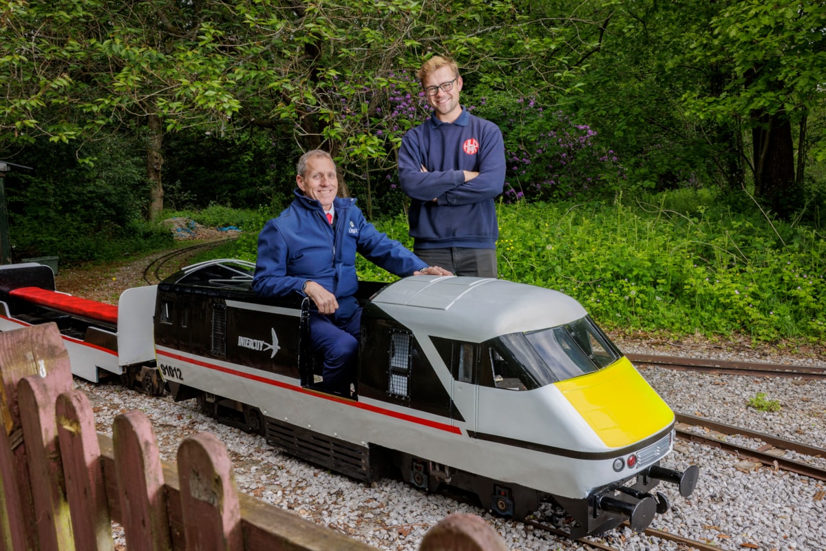 Nigel Turner, LNER driver, and Caleb Lovegrove from Manor Park Miniature Railway
