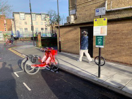 One of the new dockless bike bays