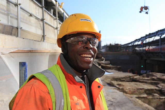Anthony Martin of Keltbray is the 500th person to pass through the London Bridge Skills academy: Anthony Martin of Keltbray on site at London Bridge station