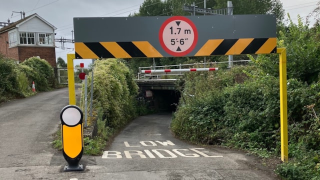 Newport bridge earns unwanted top spot as Network Rail urges drivers to take better care at railway bridges: Bishton Road Bridge in Newport has had 'goalposts' installed to prevent bridge strikes