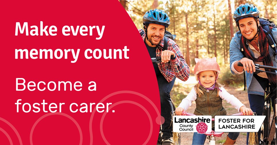 Make every memory count. Become a foster carer.
Foster carers with foster child on bikes.