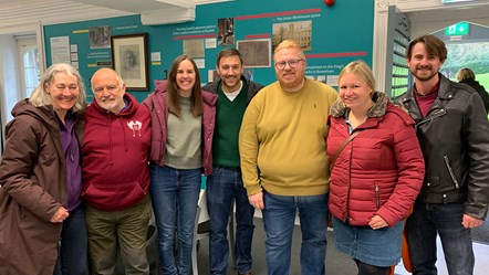 Seven staff and former students at the University of Cumbria Ambleside alumni open day on 28 October 2023