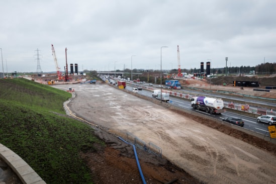 HS2 construction work next to the M42: HS2 construction work next to the M42