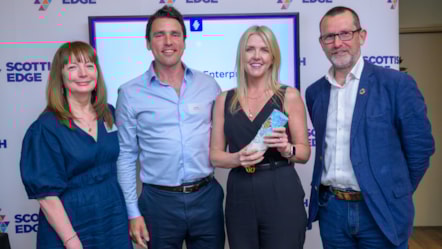 Missions EDGE Winner - Joe & Gillian Lane (C) with Marjory Sweeny of SE (L) 