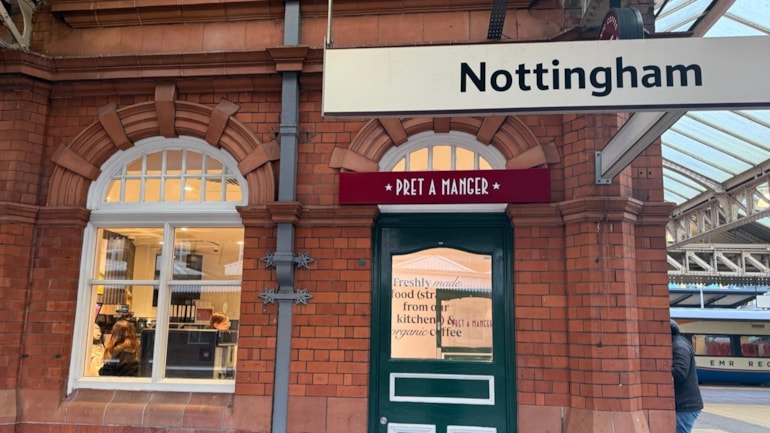Freshly made and ready to go: Pret A Manger opens its doors at Nottingham railway station