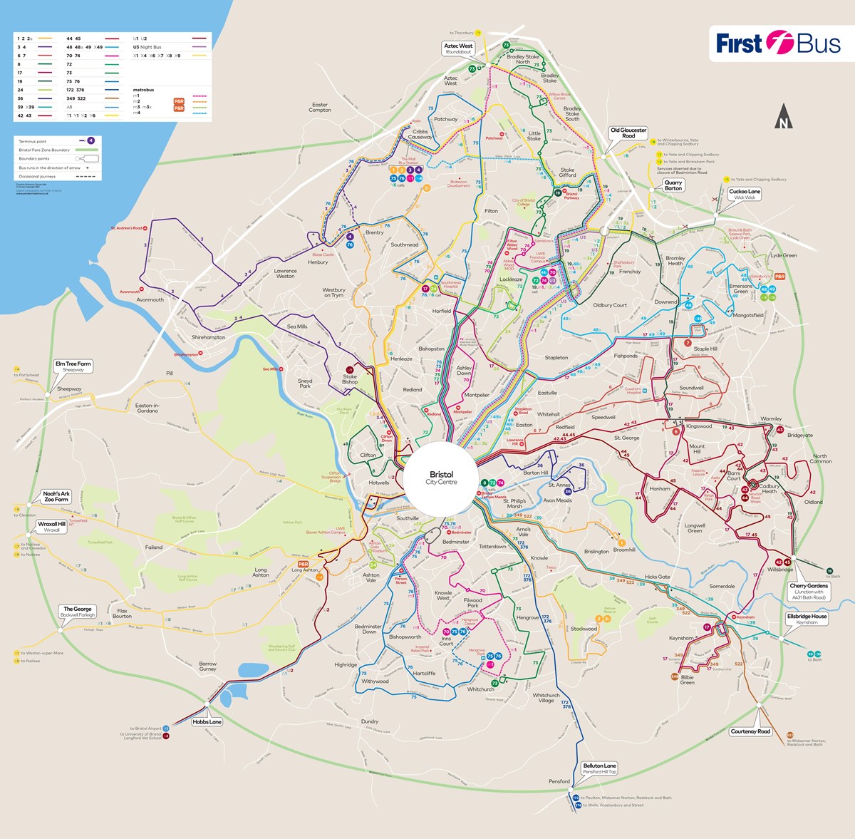 Bristol network map