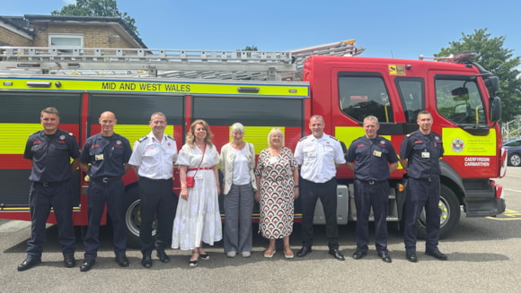 High Sheriffs visit Carmarthen Fire Station: Image 1-16