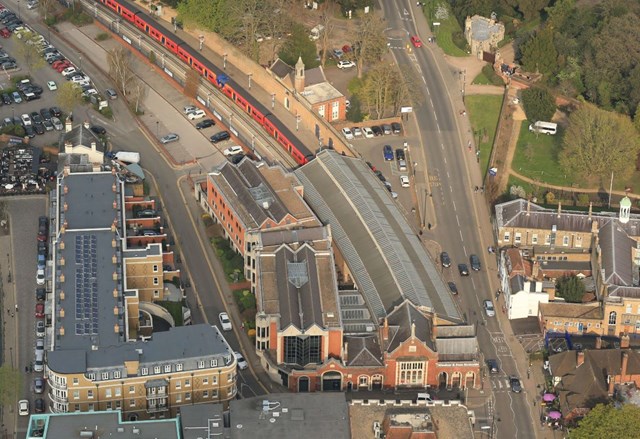 New signals point the way to more reliable services for passengers on Surrey and Berkshire’s royal railway: Windsor aerial view