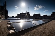 008-000-106-539-R: Recently installed solar panels on the roof of the Scottish National War Memorial Building, Edinburgh Castle.