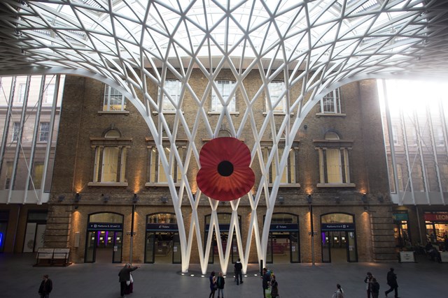 Giant poppy - King's Cross station