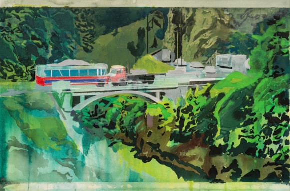 TfL announces 2026 Art on the Underground programme and tenth annual Brixton mural commission: Hurvin Anderson, The Harder They Fall, 2025, acrylic on canvas, 81 x 122.2 cm | 32 x 48 in., © Hurvin Anderson. Courtesy the artist and Thomas Dane, Gallery. Photo: Royal Academy of Arts, London/ Matt Humphrey