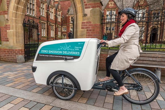 Councillor Helen Hayden on trike e-cargo bike