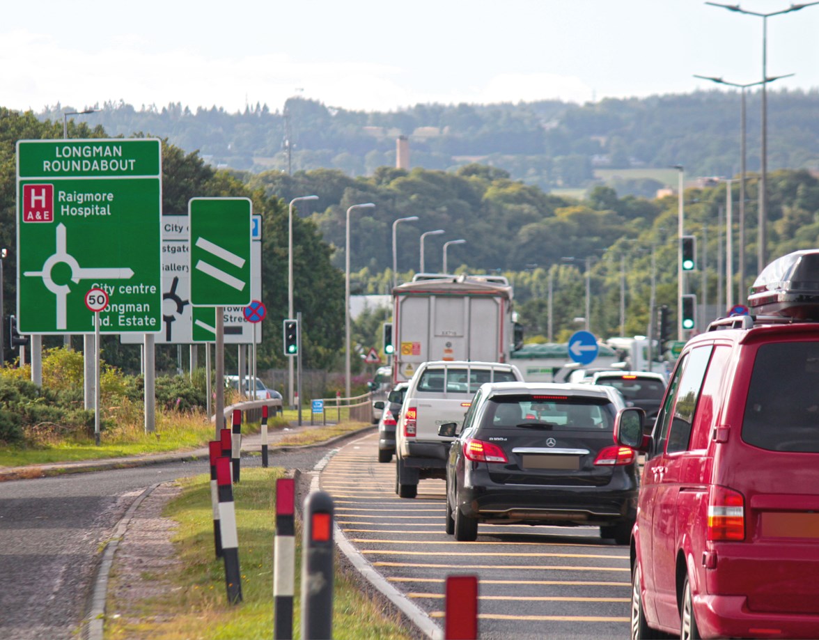 A9 Approaching Longman Roundabout Looking South