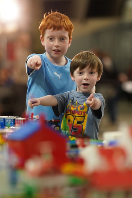 Families enjoy Awesome Bricks at the National Museum of Flight. Photo (c) Stewart Attwood (5)