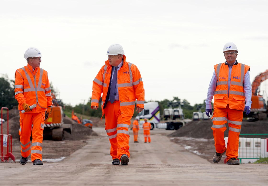 Prime Minister Boris Johnson visits HS2 Interchange Site September 2020: Credit: Pippa Fowles / No10 Downing Street
Prime Minister Boris Johnson visits one of the largest HS2 construction sites, the HS2 Interchange Site, Birmingham. HS2 announce the creation of 22,000 jobs with Mark Thurston.
Internal Asset No. 18606