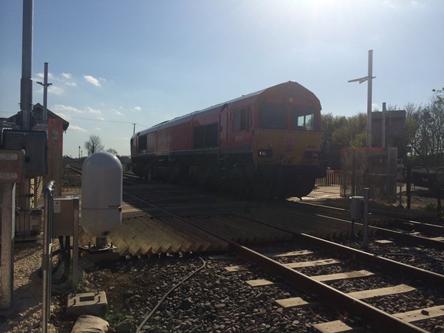 Sleaford level crossing upgrade April 14