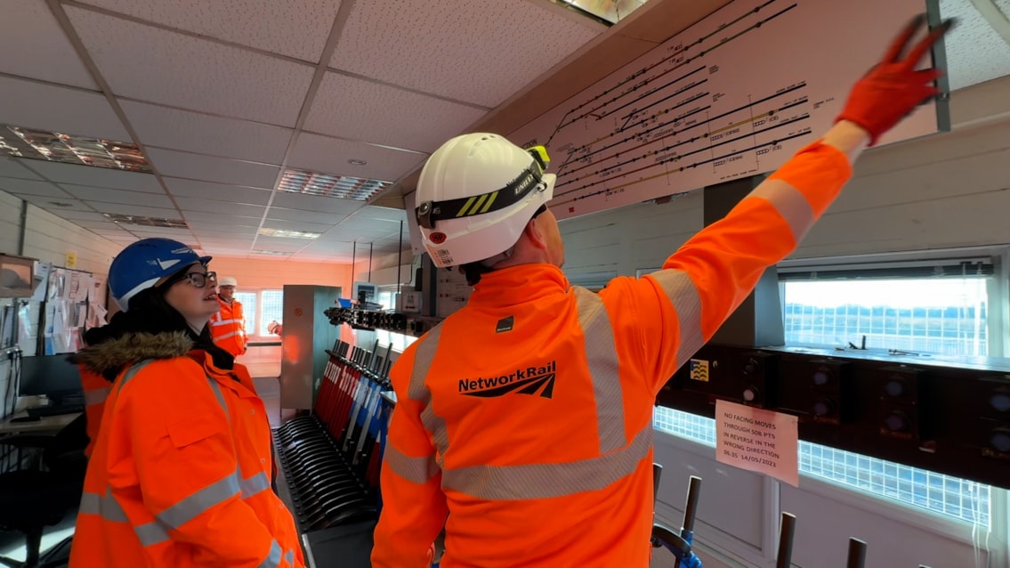 Inside Basford Hall junction signal box after decomissioning at Christmas 2024