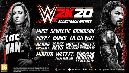 WWE2K20 Soundtrack Artists Infographic (PEGI)