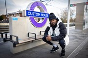 TfL Image - Guvna B at Custom House  station - Elizabeth line station audio guides: TfL Image - Guvna B at Custom House  station - Elizabeth line station audio guides