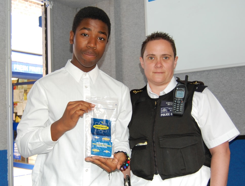 Resident with Smartwater kit