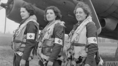 The Flying Nightingales and a Dakota plane at Down Ampney cropped 