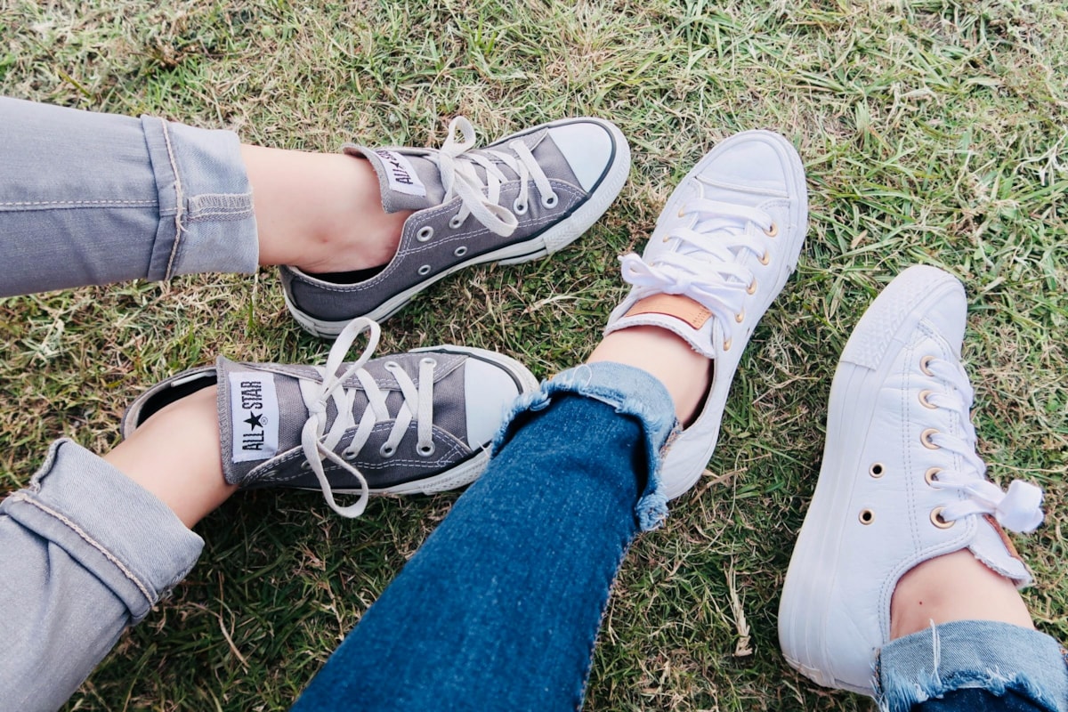 Trainers on grass