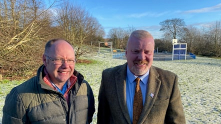 Parks development manager Daniel Fildes with Councillor Damian Corfield visited High Arcal Park to discuss the plans