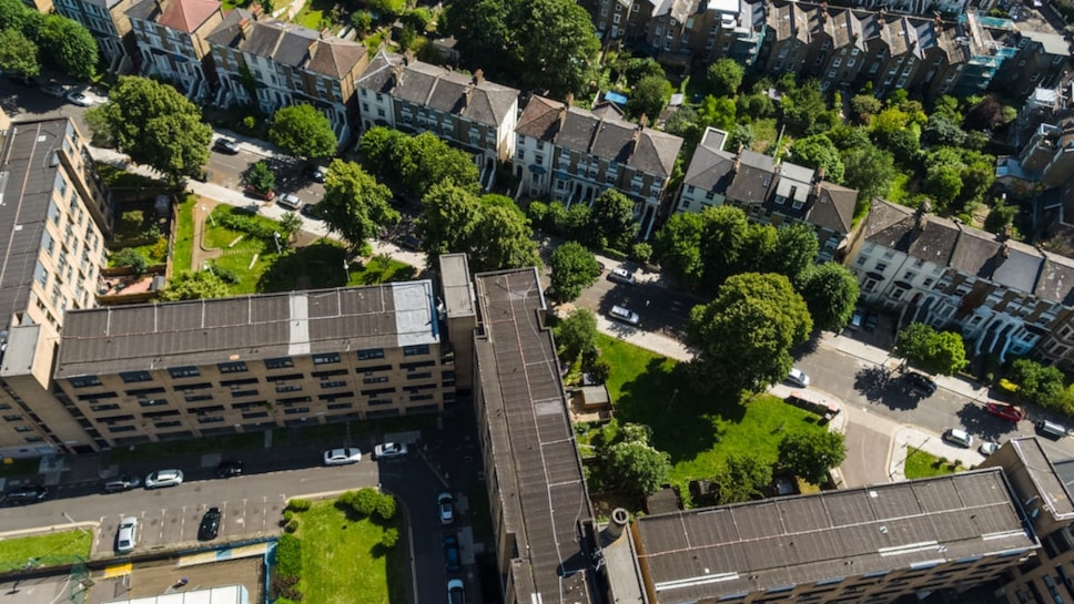 View from above of a Hackney neighbourhood