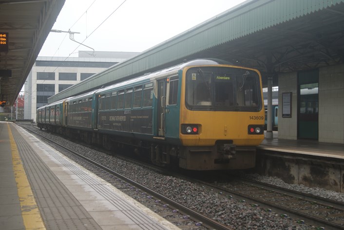 Pacer at Cardiff Central: Class 143 Pacer 143609 at Cardiff Central, 28 May 2021