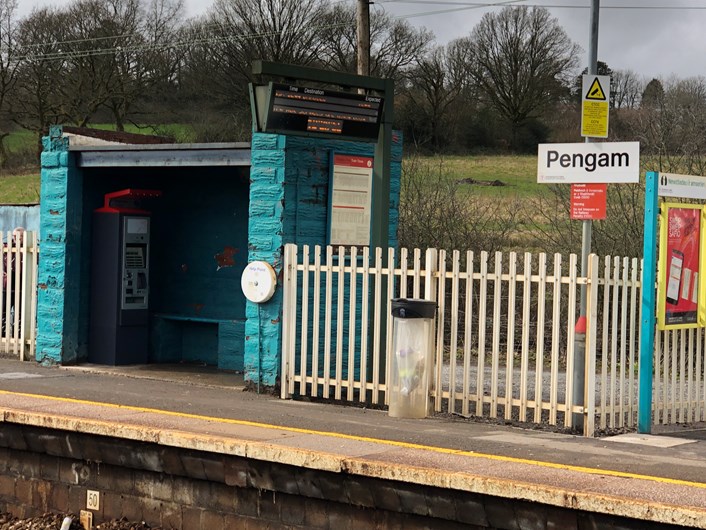 Pengam station with new ticket machine
