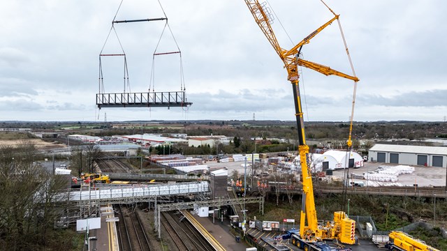 Lichfield Trent Valley crane lift: Lichfield Trent Valley crane lift