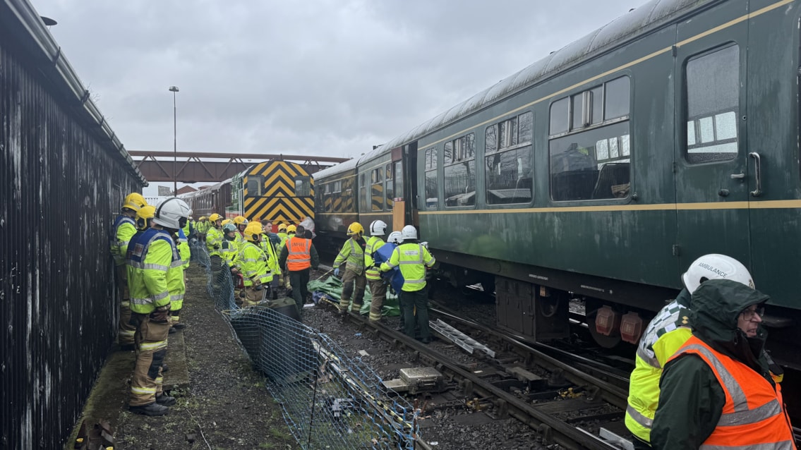 Emergency services incident response training at the Severn Valley Railway