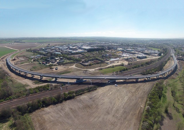 The new Hitchin flyover - panorama view by Marcus Dawson