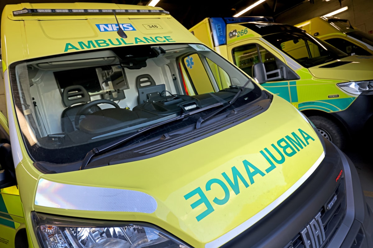 Image of NEAS ambulances at station, including NEW Fiat ambulances