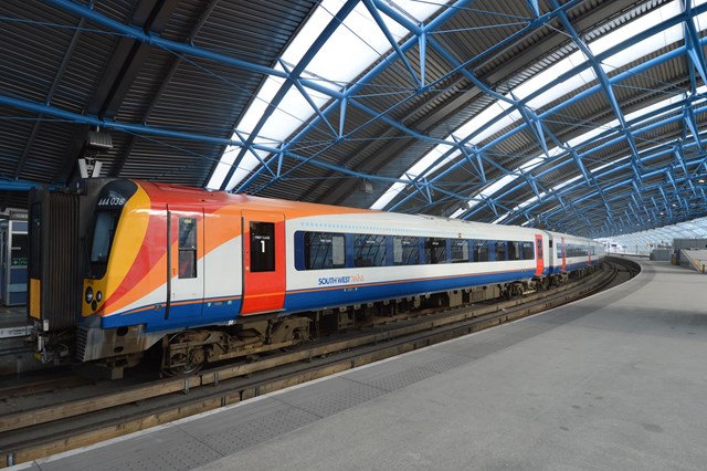 Historic journey marks the first anniversary of the Network Rail and South West Trains Alliance: First passenger train for more than five years in the Waterloo International Terminal