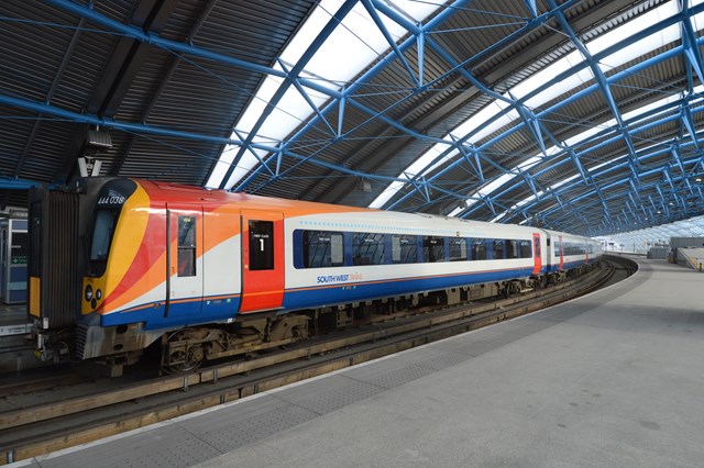 First passenger train for more than five years in the Waterloo International Terminal