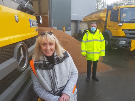 Karen at gritting barn