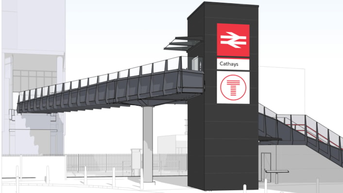 Artist Impression of Cathays station new footbridge