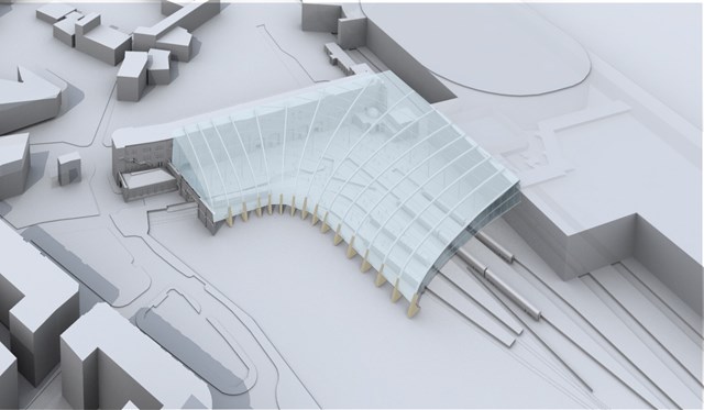 New Images Of Proposed Upgrade To Manchester Victoria Station: External view of proposed major upgrade to Manchester Victoria Station