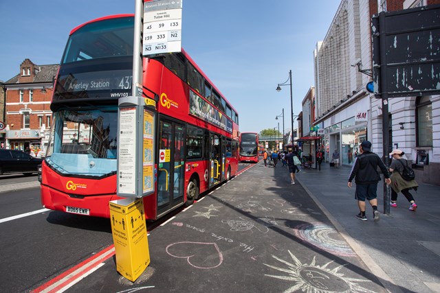 TfL Image - Streetspace widened pavement Brixton-2