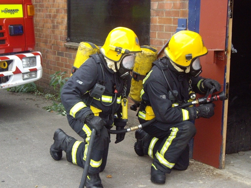 Firefighters carry out training before vacant building is demolished: Reading railway upgrade gives firefighters room to grow