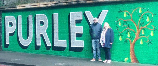 Purley mural with Lionel Stanhope and Catherine Garrad
