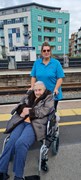 Ruby with Activities Co-ordinator Jo at Dorchester South station