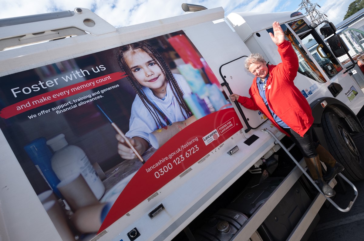 Cllr Cosima Towneley next to the truck