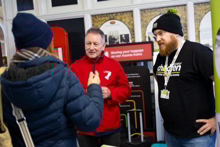 LNER and Railway Children talking to customers
