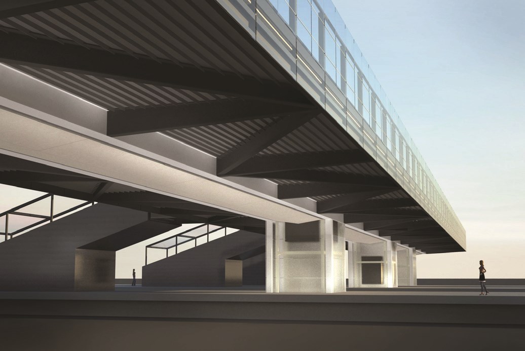 East Croydon _5: Artist's impressions of the proposed new footbridge at East Croydon station