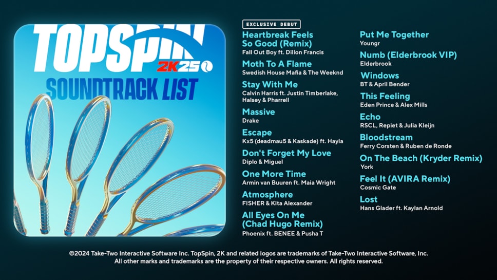 TopSpin 2K25 Soundtrack Key Art