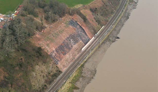 Chepstow residents invited to find out more ahead of £25m summer resilience upgrade on Newport-Gloucester line: Credit - Network Rail Air Operations-3