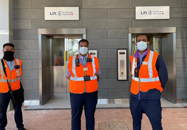 TfL Image - Staff at new lifts at Ealing Broadway station