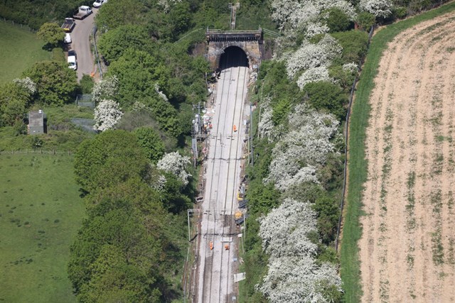 Aerial of Stowe Hill tunnel credit  Network Rail Air Operations @nrairops 